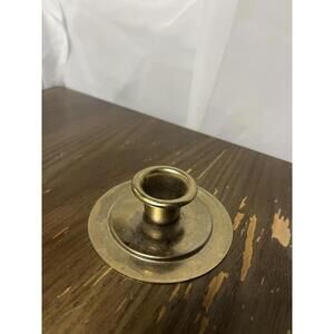 VINTAGE BRASS CANDLE STICK CANDLE HOLDERS - 2 1/2" x 3 1/4" DIAMETER